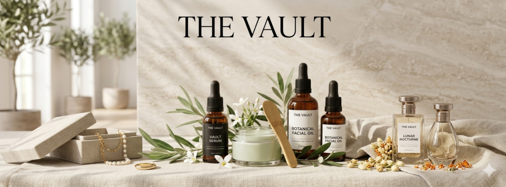 Curated skincare, perfumes, and accessories collection at The Vault